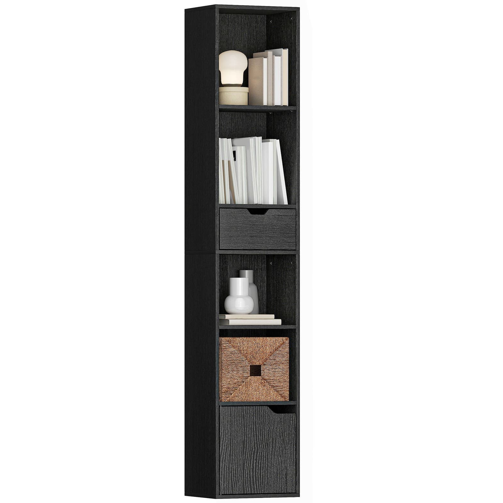 HOMCOM Bibliothèque 30x24x158cm Noir