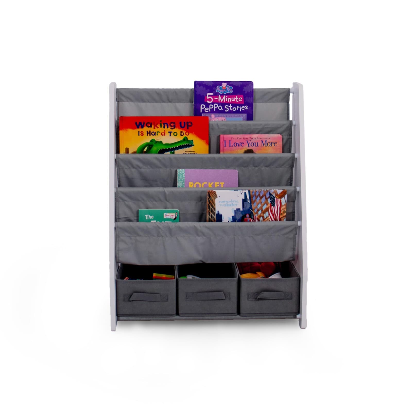 Bibliothèque et étagère de Rangement pour Enfants à 4 Niveaux, bibliothèque p...