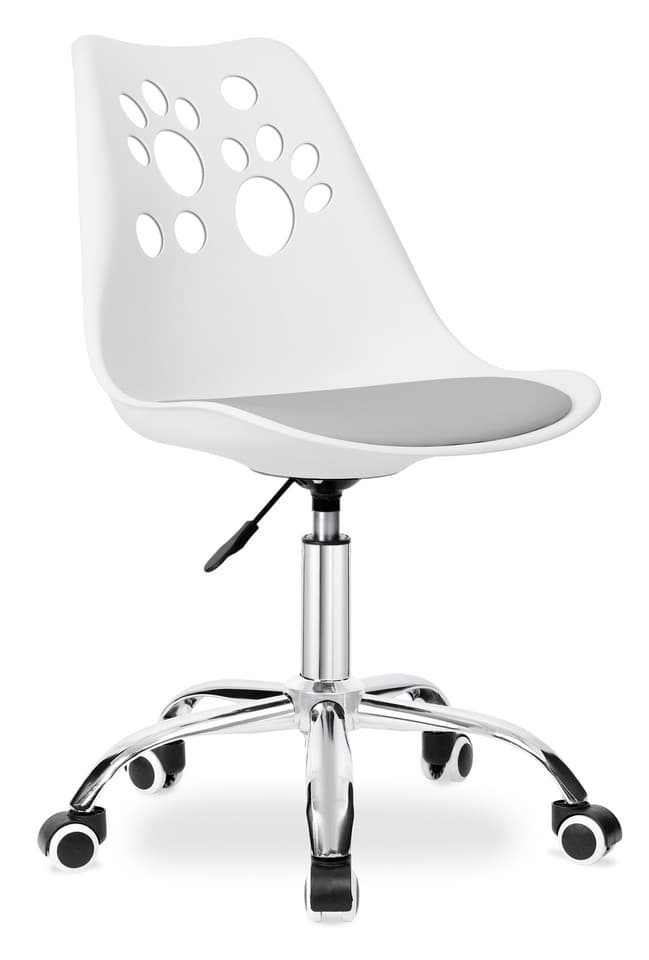 Fauteuil pivotant Grover blanc et gris