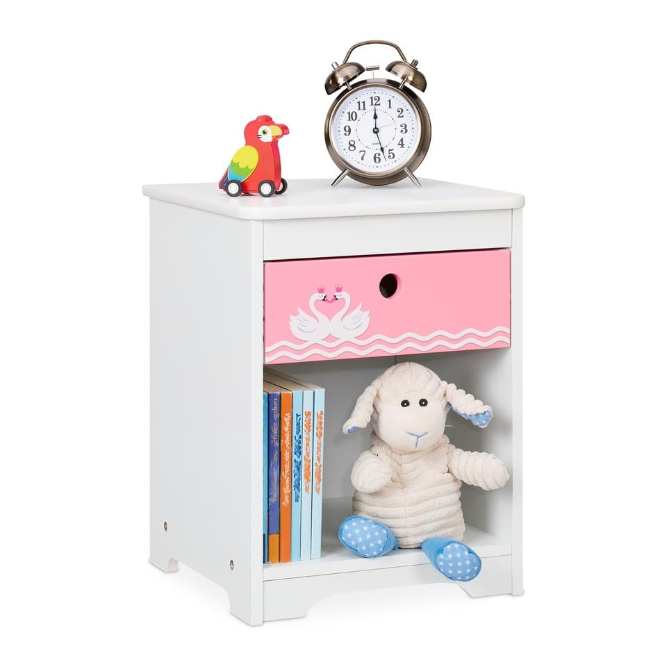 Table de chevet pour enfant rangement avec tiroir coins arrondis MDF 15 kg