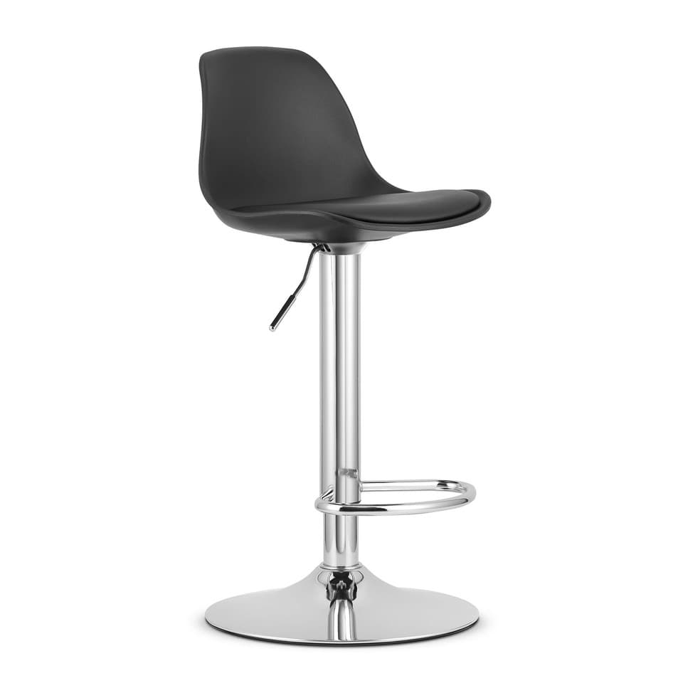 Tabouret HOGA - base noire/chromée