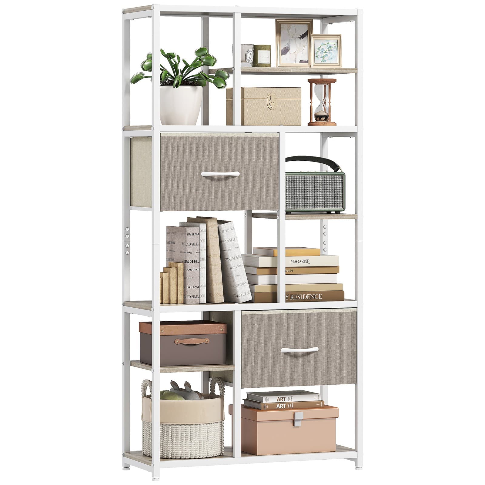 HOMCOM Étagère de rangement 72.5x30x150cm Chêne