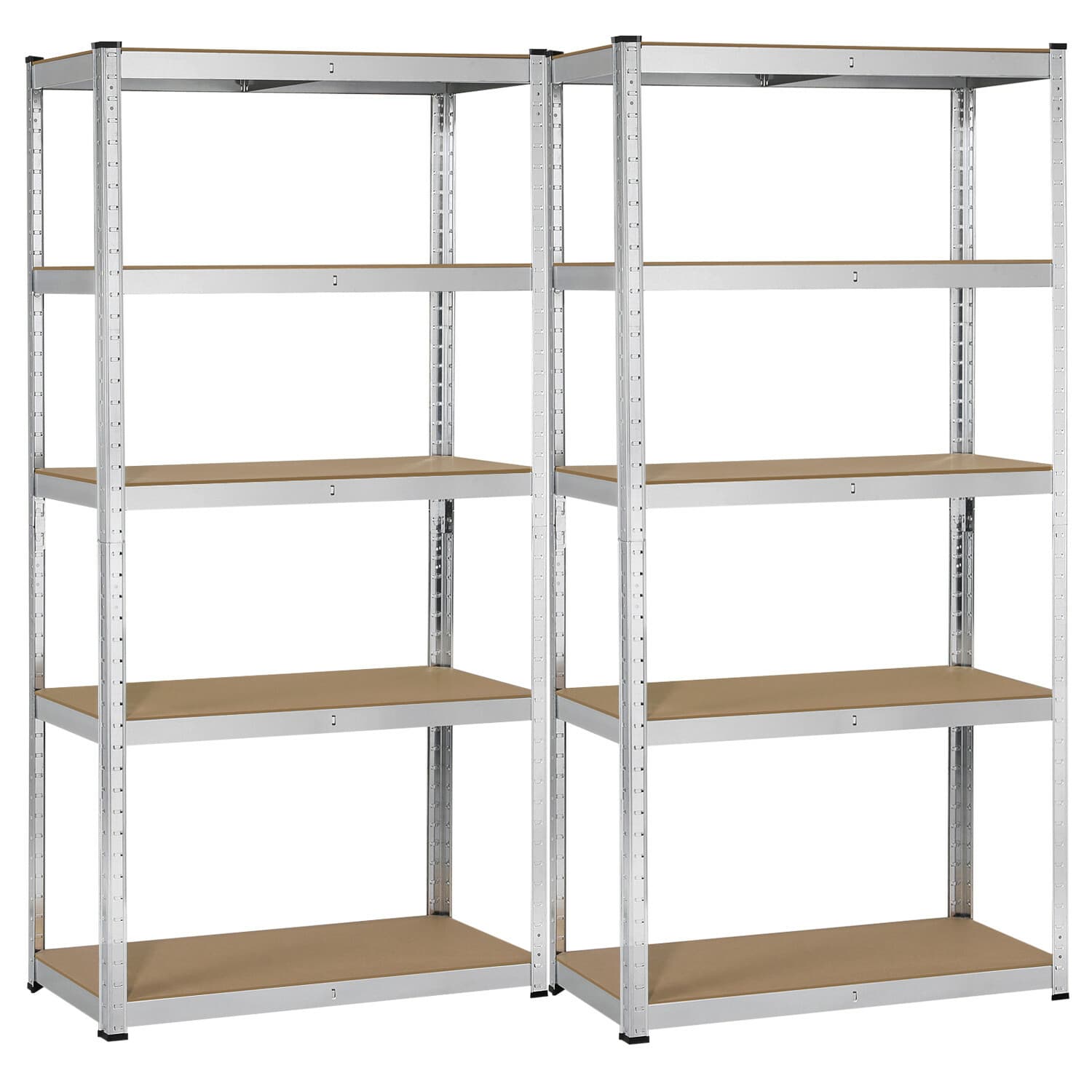 2 Etagères de Stockage Rangement 5 Tablettes Garage Cuisine Atelier Galvanisé