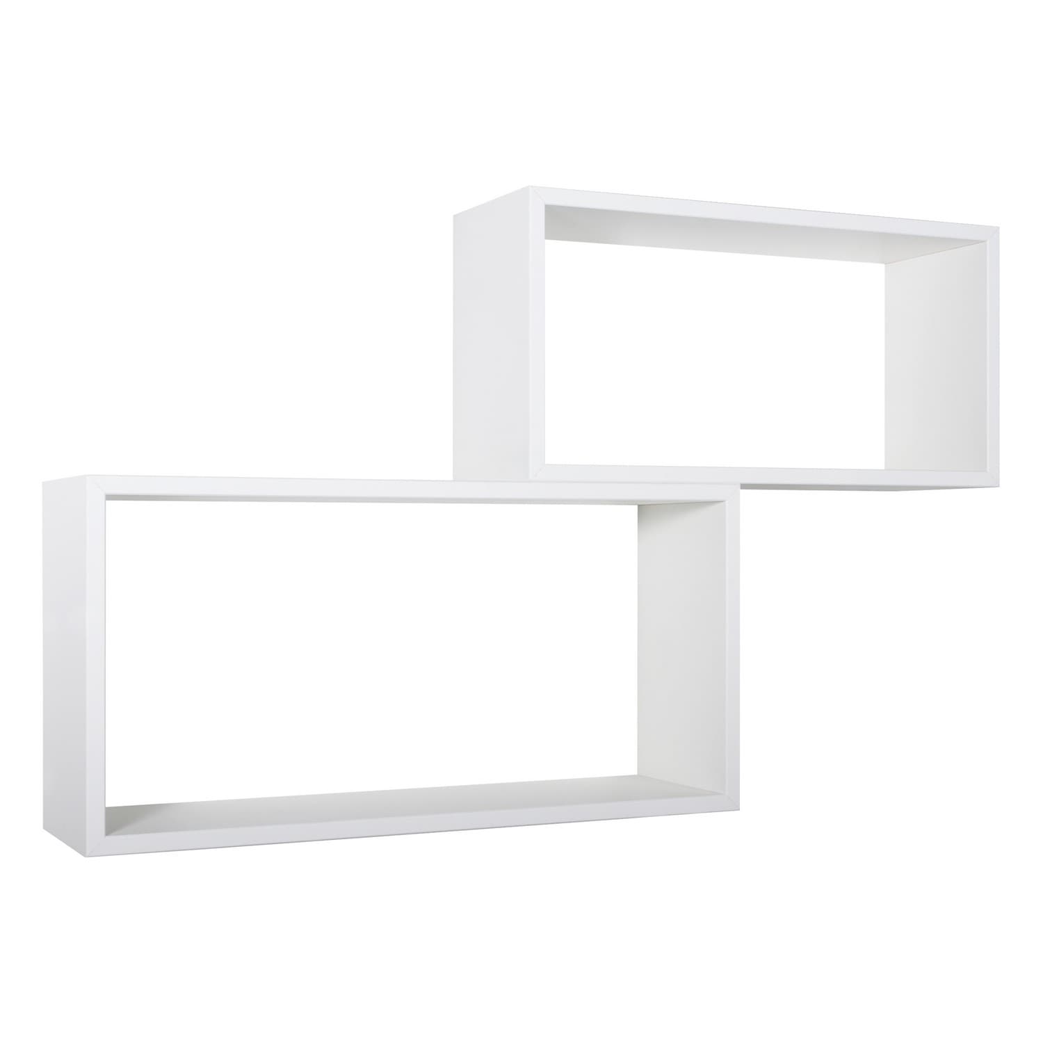 ÉTAGÈRES À MUR RECTANGULAIRES LOT DE 2 PC BLANC MOD. BISLUNGO