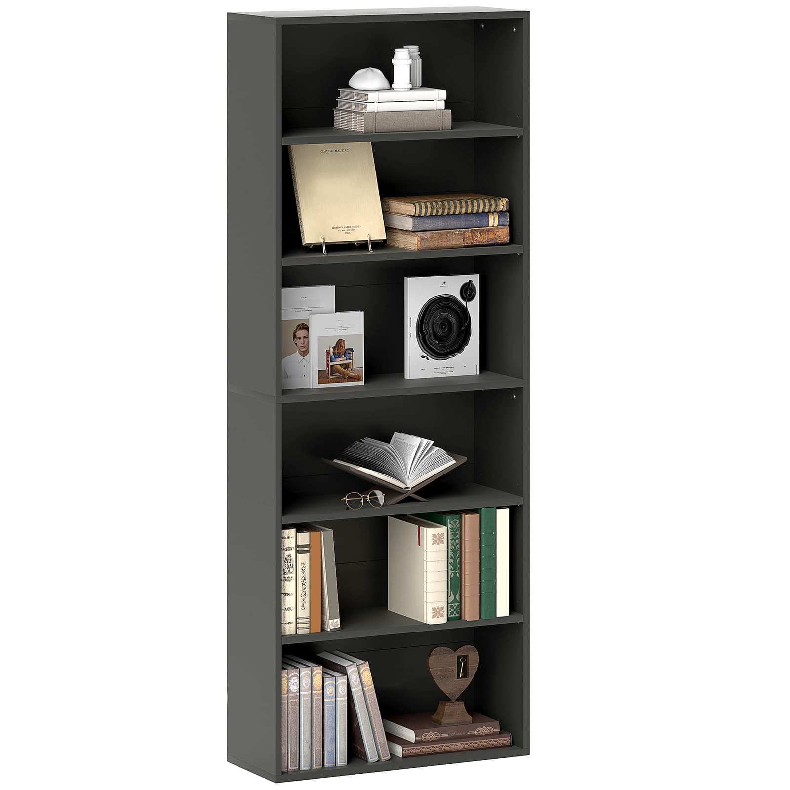 HOMCOM Bibliothèque 60x24x158.5cm Noir