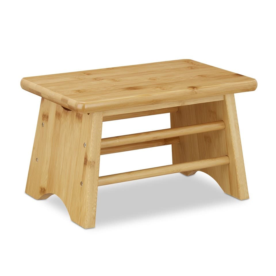 Tabouret en bambou Escabeau pour enfants léger 2 pièces Siège pour enfants