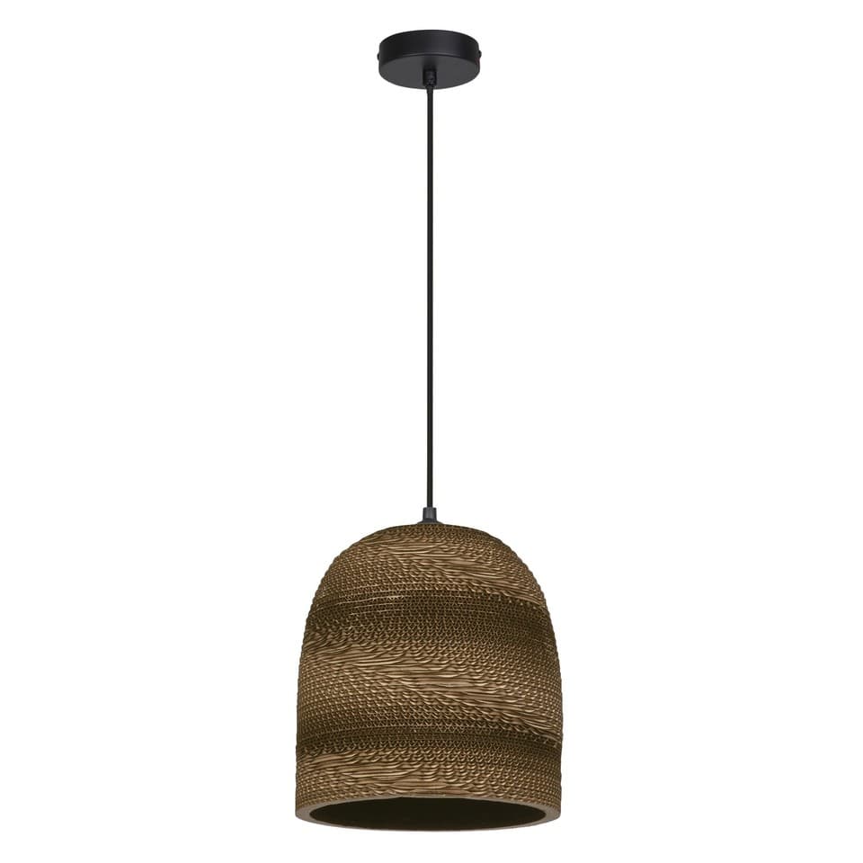 OSRAM Suspension Decor Cardboard Ball Bell marron en carton ondulé, E27, 260 mm