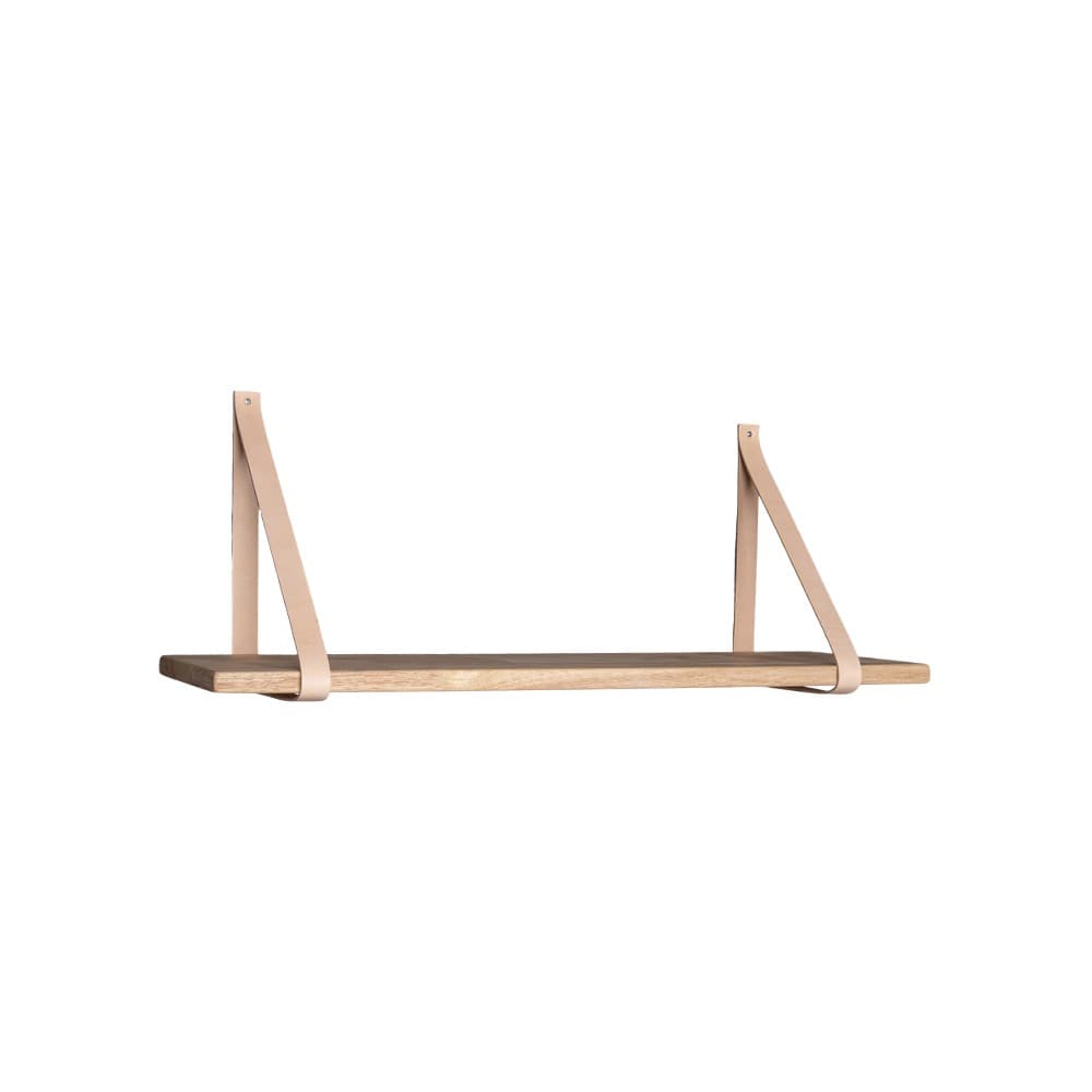 Étagère Murale Nordic FORNO Cuir Naturel / Marron 80 Cm Bois