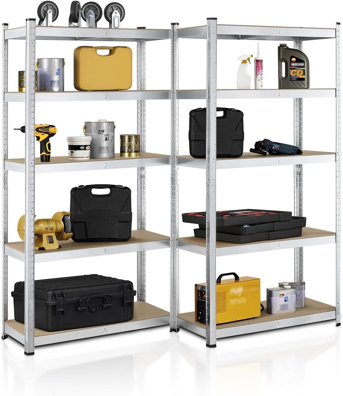 Étagère Charges Lourdes Basic, Lot De 2, 180 X 90 X 40 Cm - 5 Niveau Á 175 Kg, C