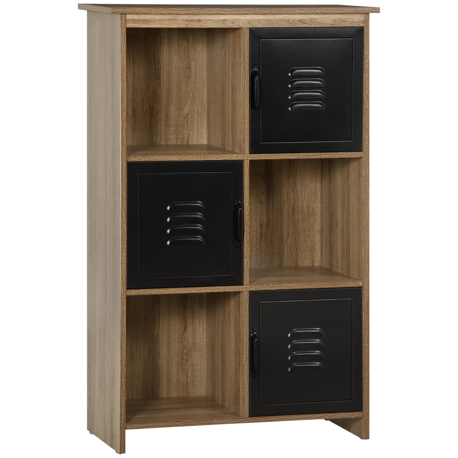 HOMCOM Bibliothèque 75x35x116.5cm Brun avec veinage, Noir