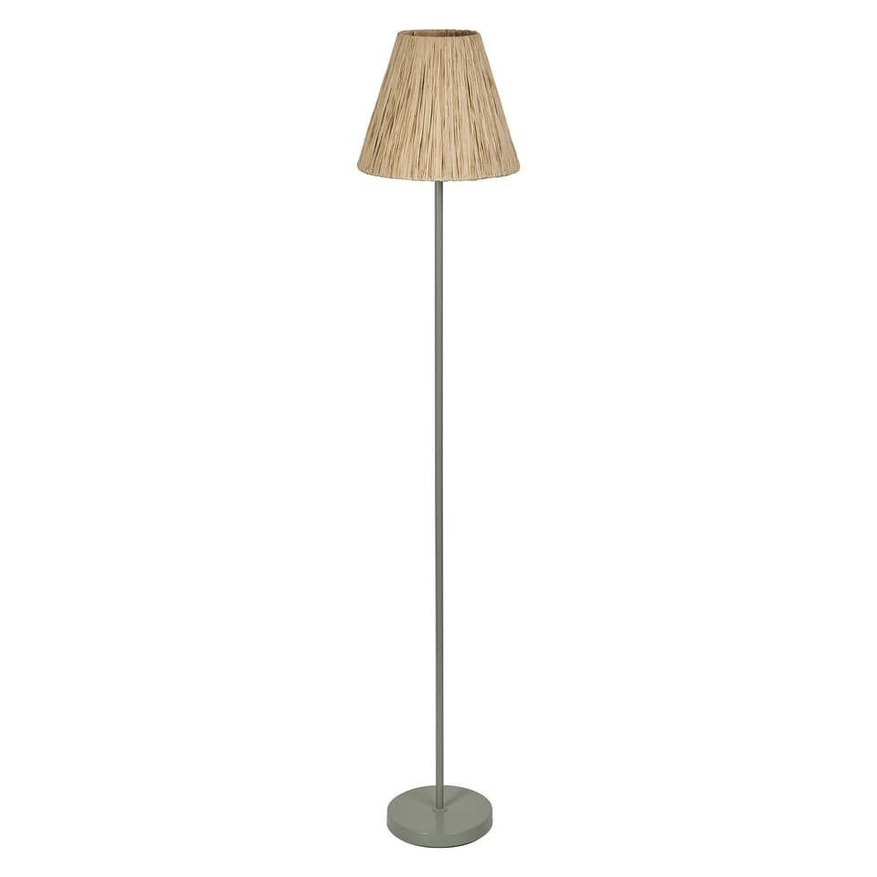 OSRAM Lampadaire Decor Raffia vert en raphia et métal, E27, 1600 mm de hauteur,