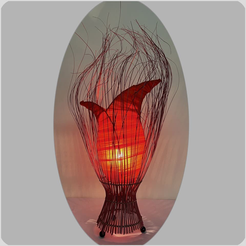 Simandra Lampe à poser Bali Tulipe Deko Oranger/Blanc/Rot/Jaune/Vert/Lilas 220 V