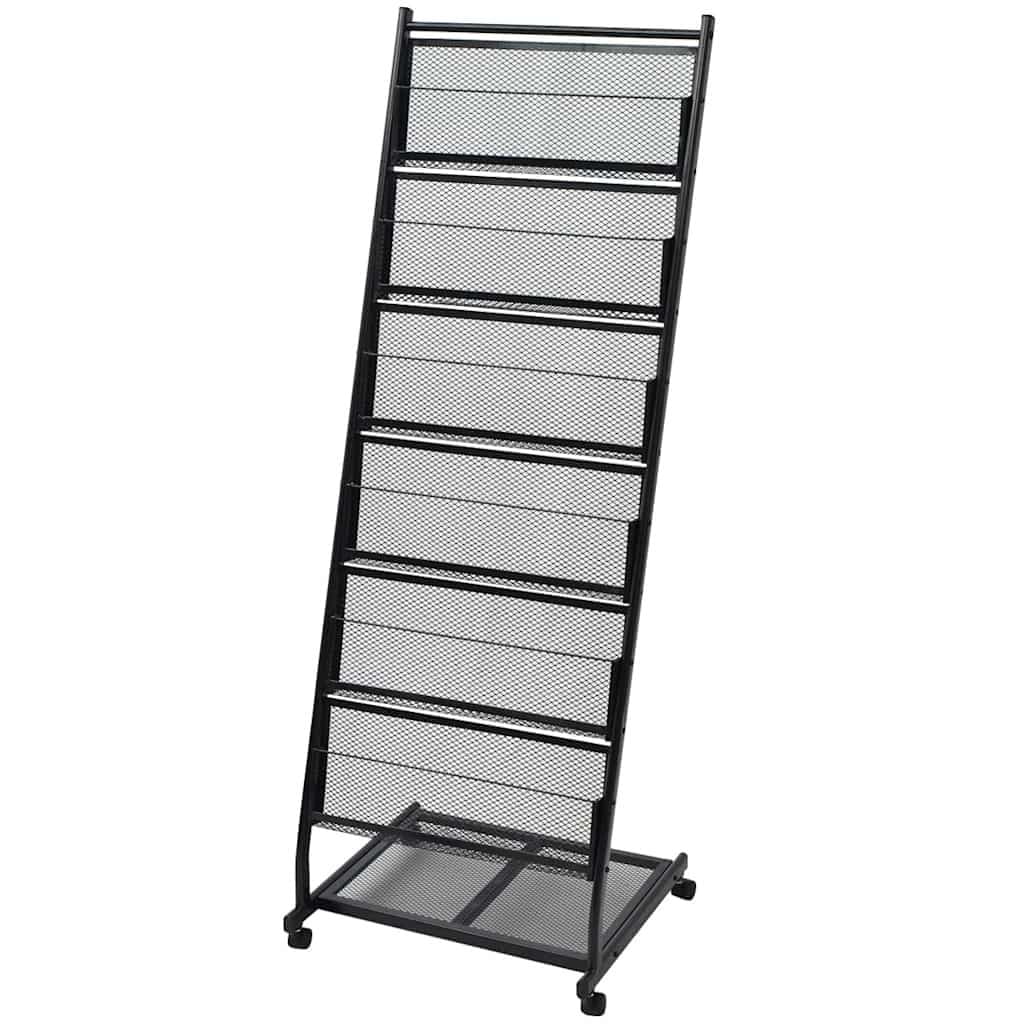 Porte-revues Porte-journaux Etagère à magazins 47,5 x 43 x 133 cm Noir A4 vidaXL
