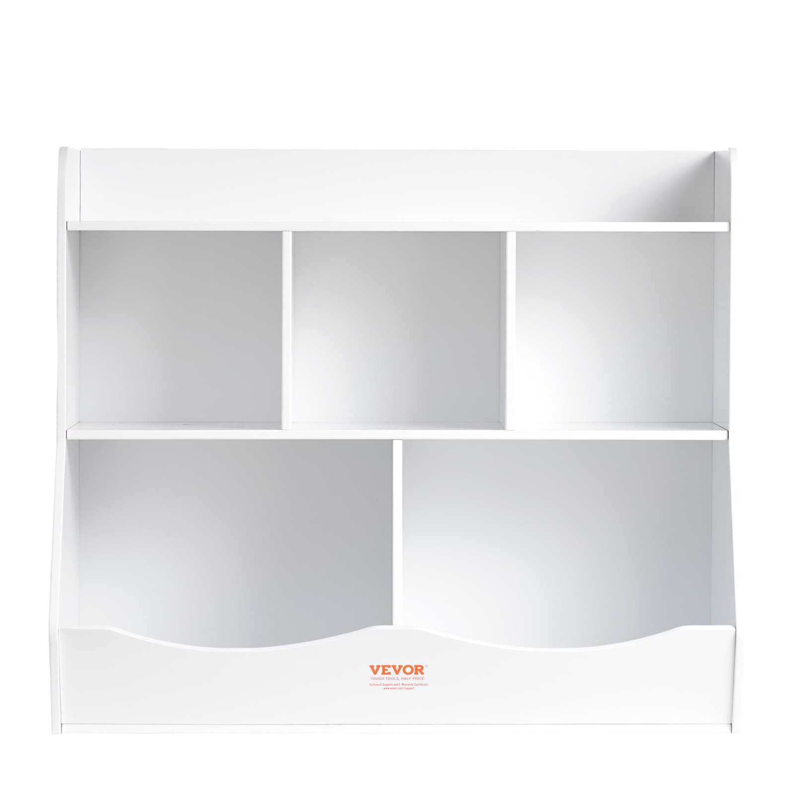 VEVOR Meuble de Rangement pour Enfants Bibliothèque à 5 Cases 3 Niveaux Blanc
