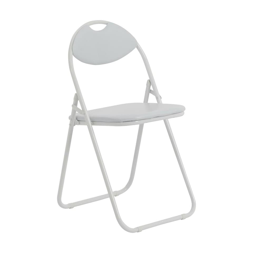 Blanc rembourré, pliant, Bureau Chaise de bureau Cadre métal Siège Cadre blanc