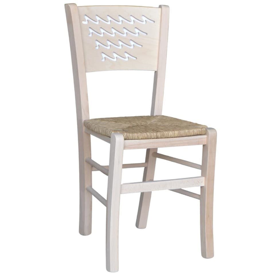 Chaise En Bois Capri Brute À Vernir Avec Assise En Paille
