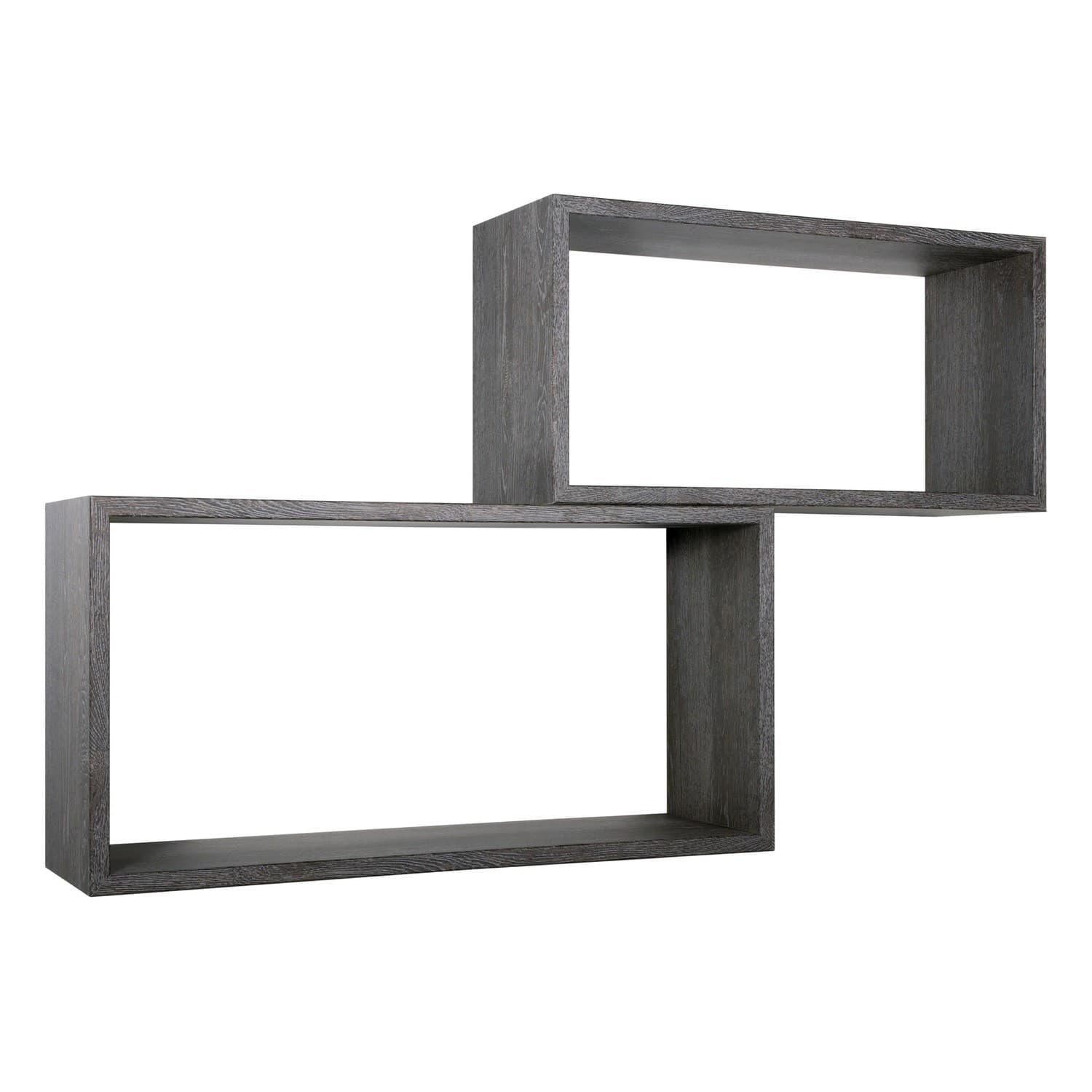 ÉTAGÈRES À MUR RECTANGULAIRES LOT DE 2 PC CHÊNE FONCÉ MOD. BISLUNGO