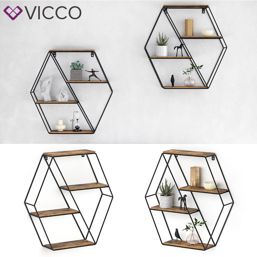 Étagère murale VICCO Loft FYRK, étagère à épices, industrielle, étagère de cuisi