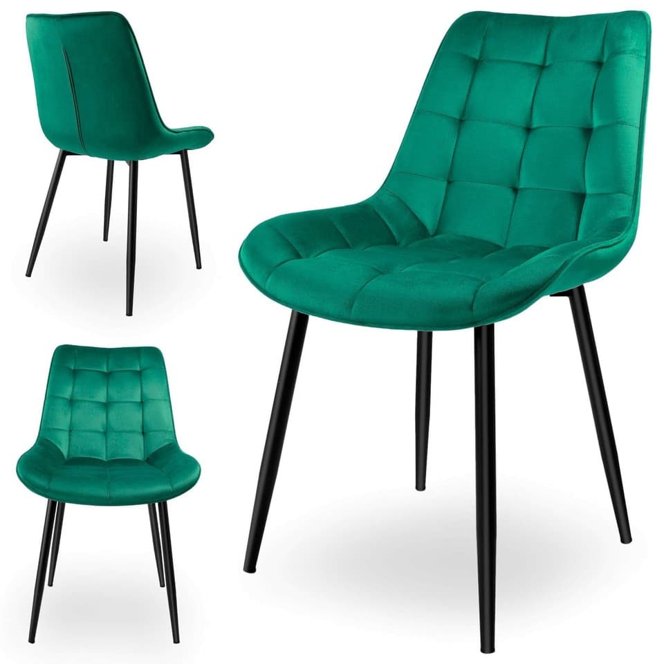Fauteuil en velours vert foncé NORMAN Velvet