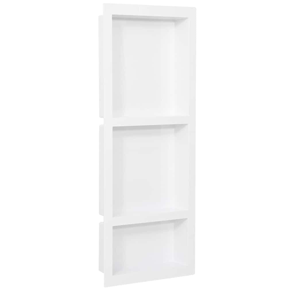 Niche de Douche avec 3 Compartiments Blanc Brillant 41x99x9 cm Étagère vidaXL