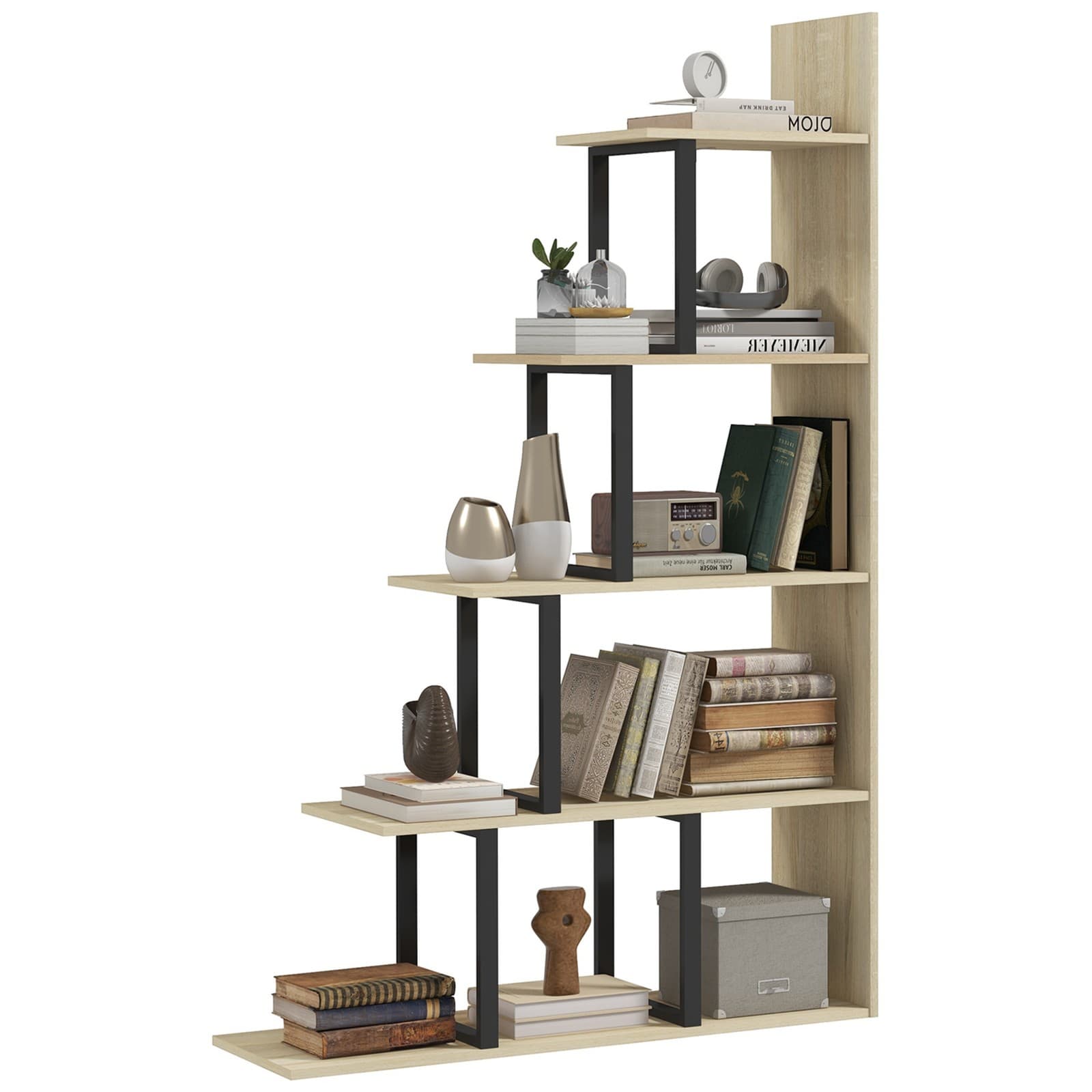 HOMCOM Bibliothèque 102x30x160cm Chêne