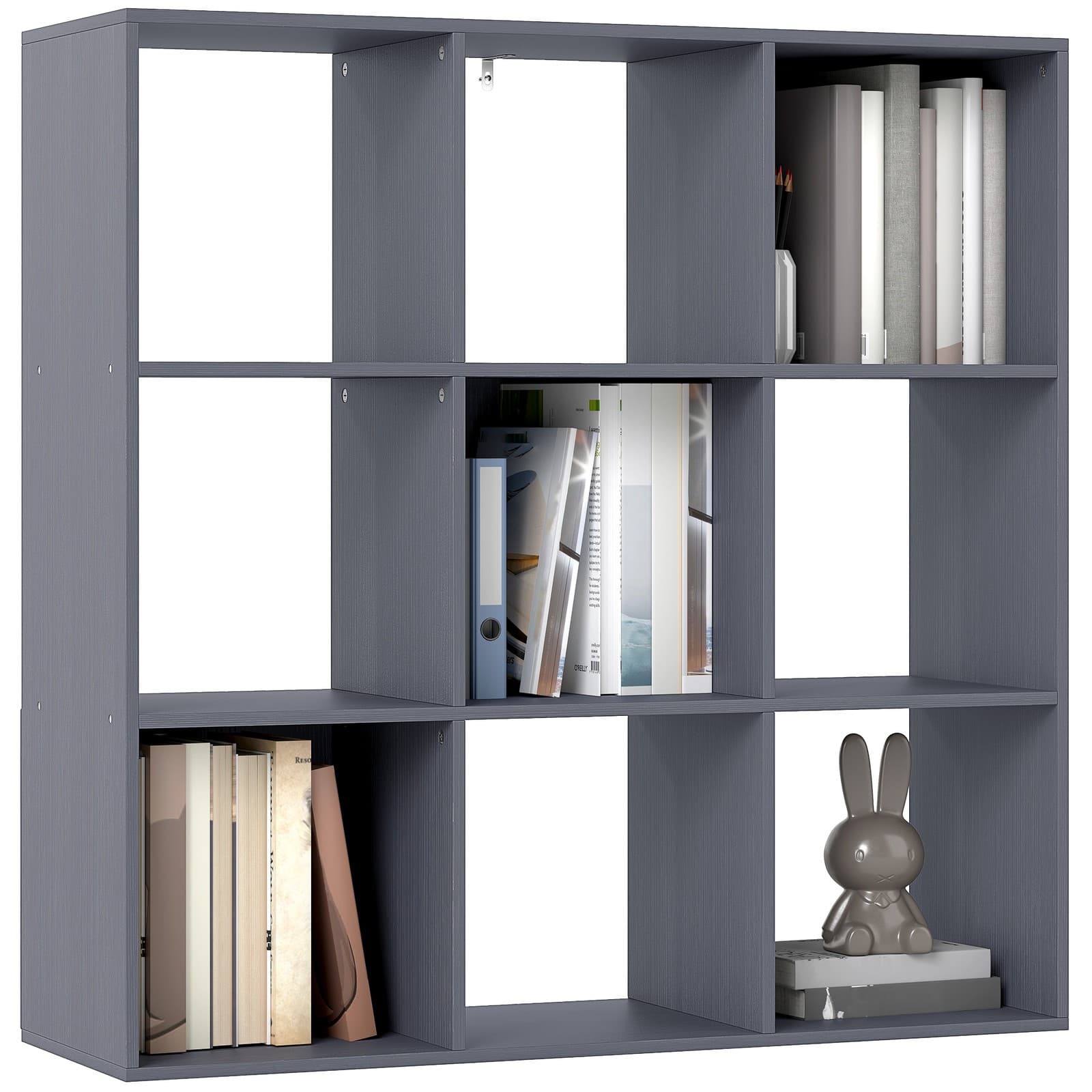 HOMCOM Bibliothèque 91x29.5x91cm Gris