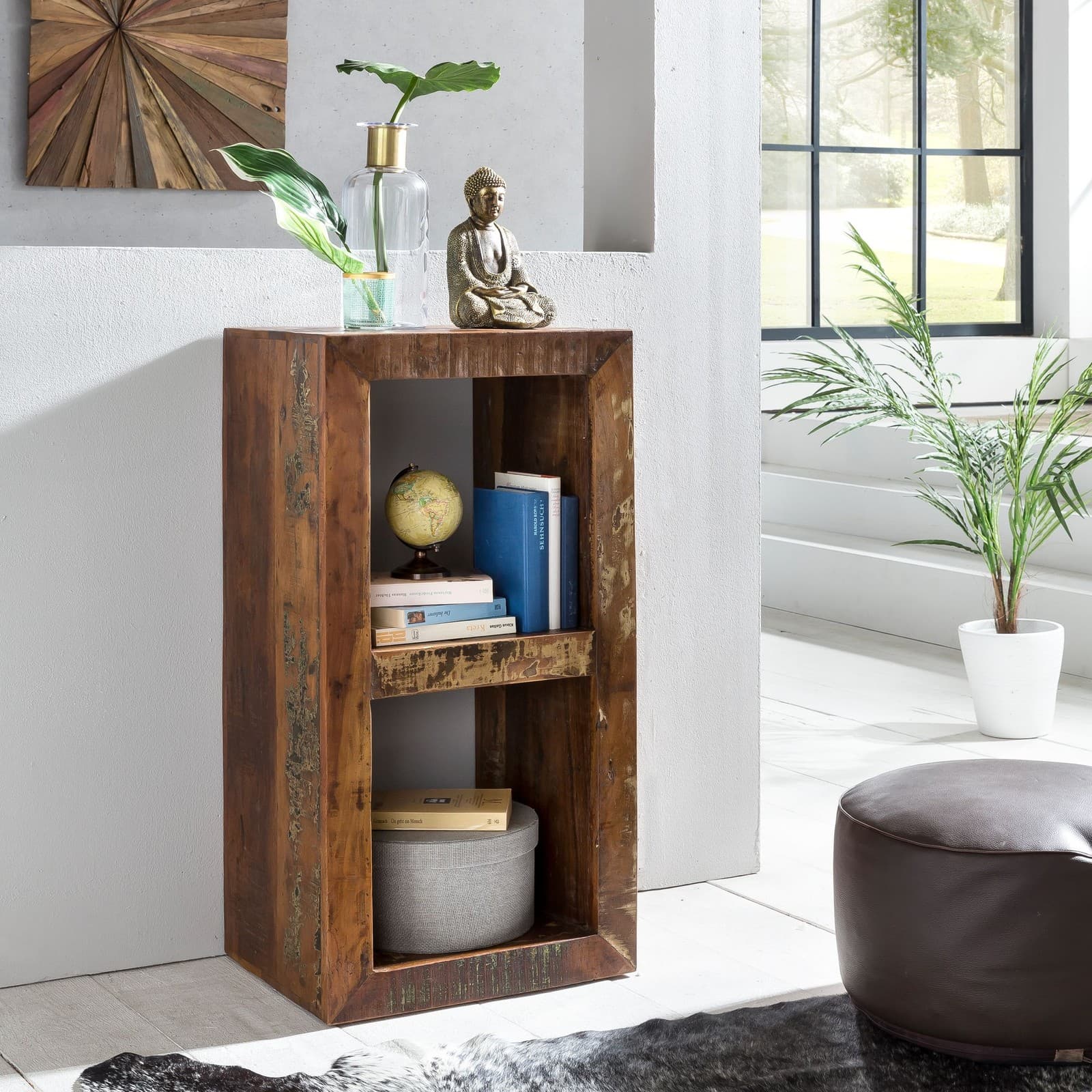 FineBuy Étagère Debout Bois Massif 45x90x35 cm Étagère Cube Table d'appoint