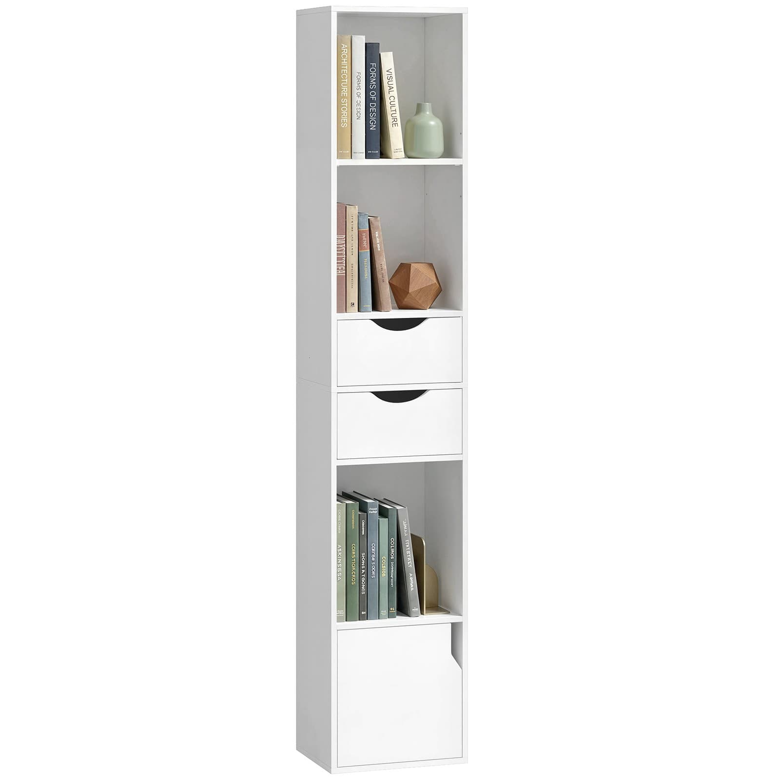 HOMCOM Bibliothèque 30 x 24 x 158 cm Blanc