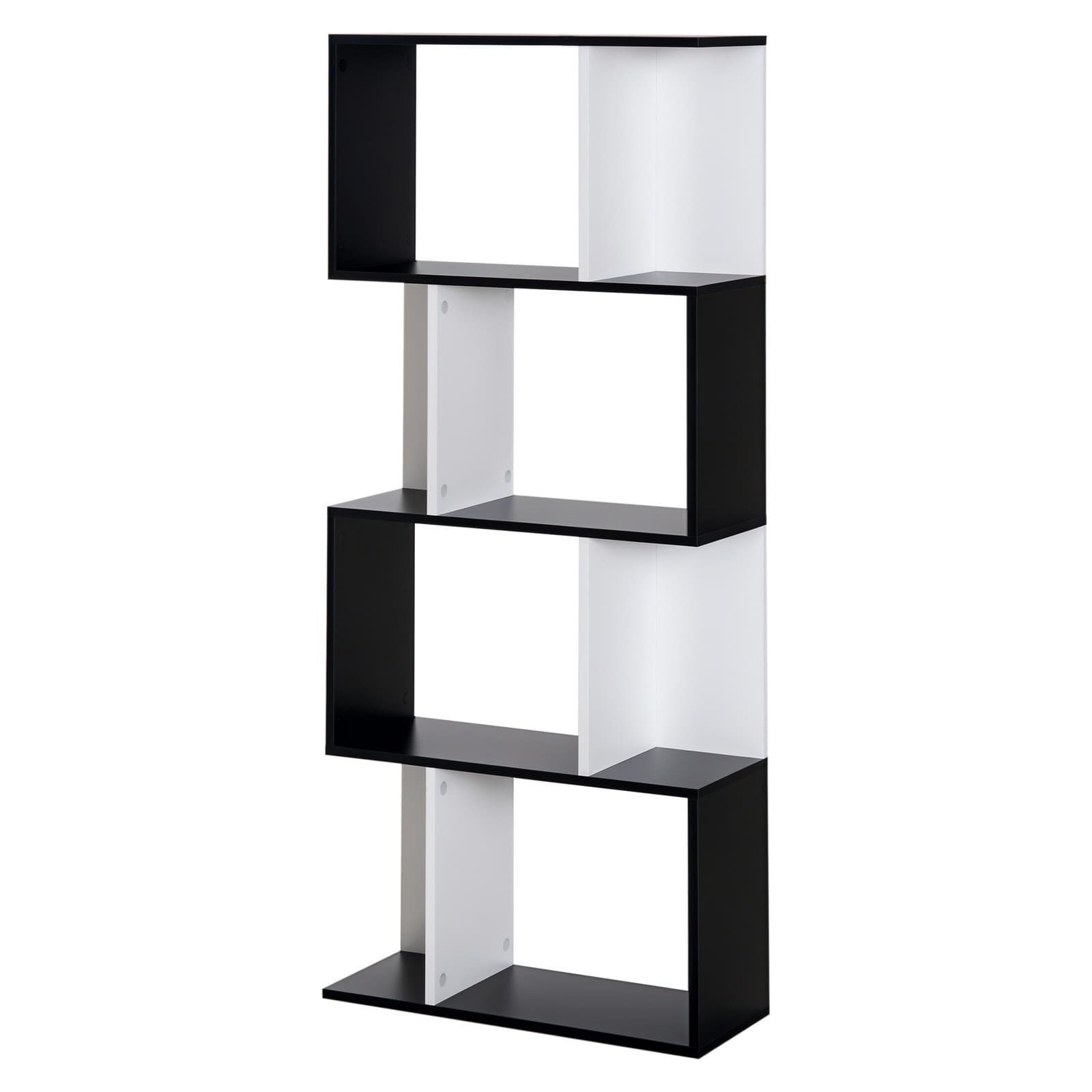 HOMCOM étagère de rangement 60x24x148cm Noir, Blanc
