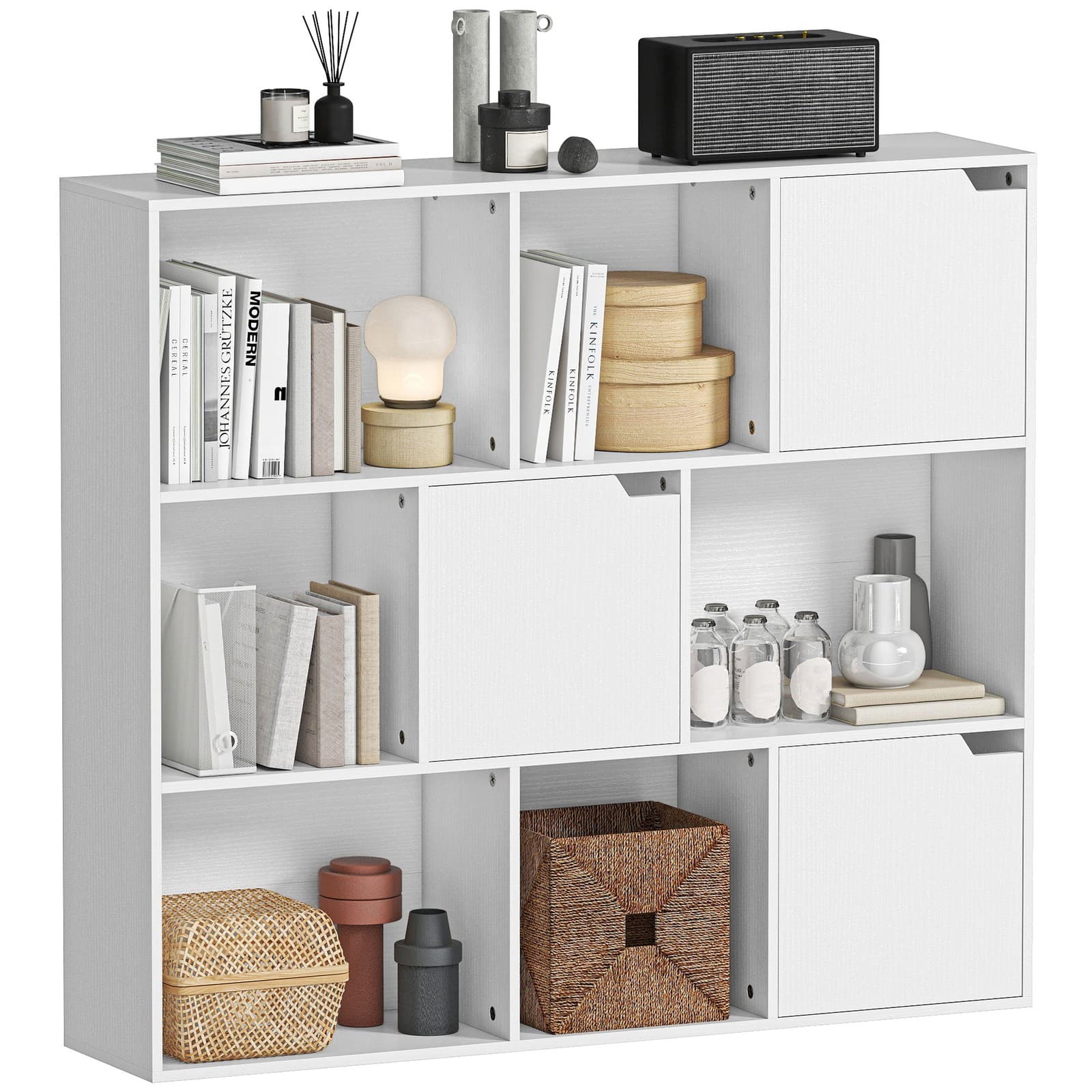 HOMCOM Bibliothèque 106x24x95cm Blanc