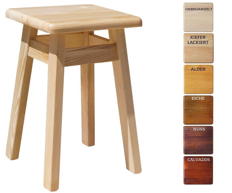 SET DE 2 TABOURETS EN PIN BOIS