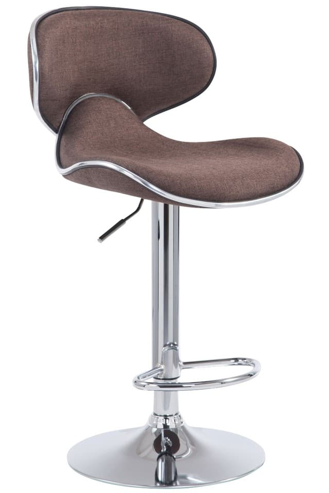 Tabouret de Bar Las Vegas V2 Tissu Réglable Pivotant Siège Rembourré Pied Métal