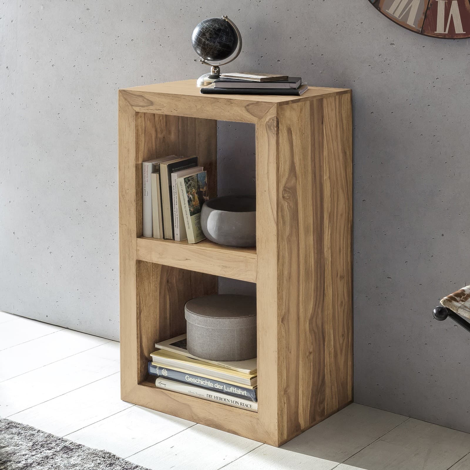 FineBuy Étagère debout Bois Massif 50x80x35cm Étagère à livres Étagère en bois