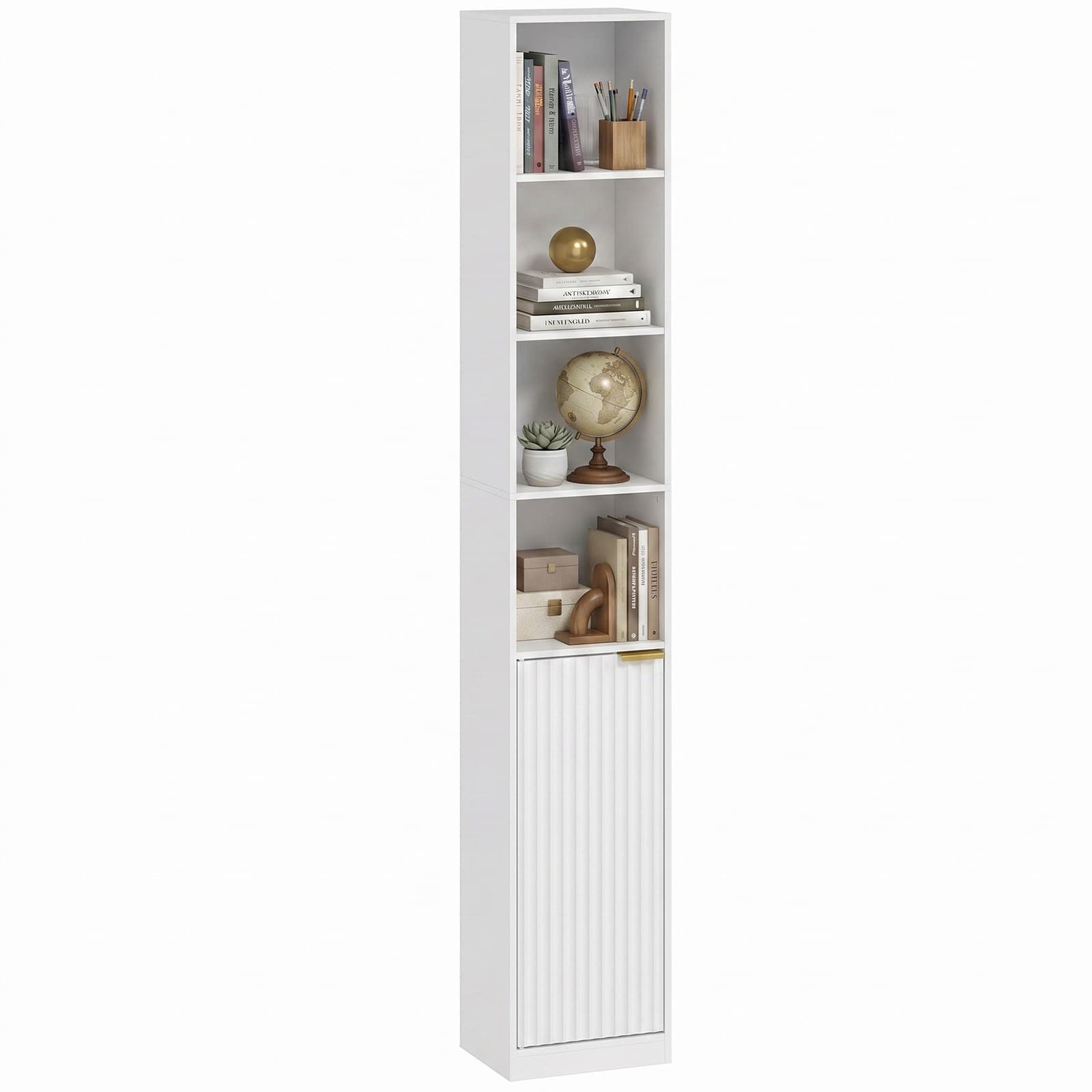 HOMCOM Bibliothèque 30 x 24 x 182 cm Effet bois blanc