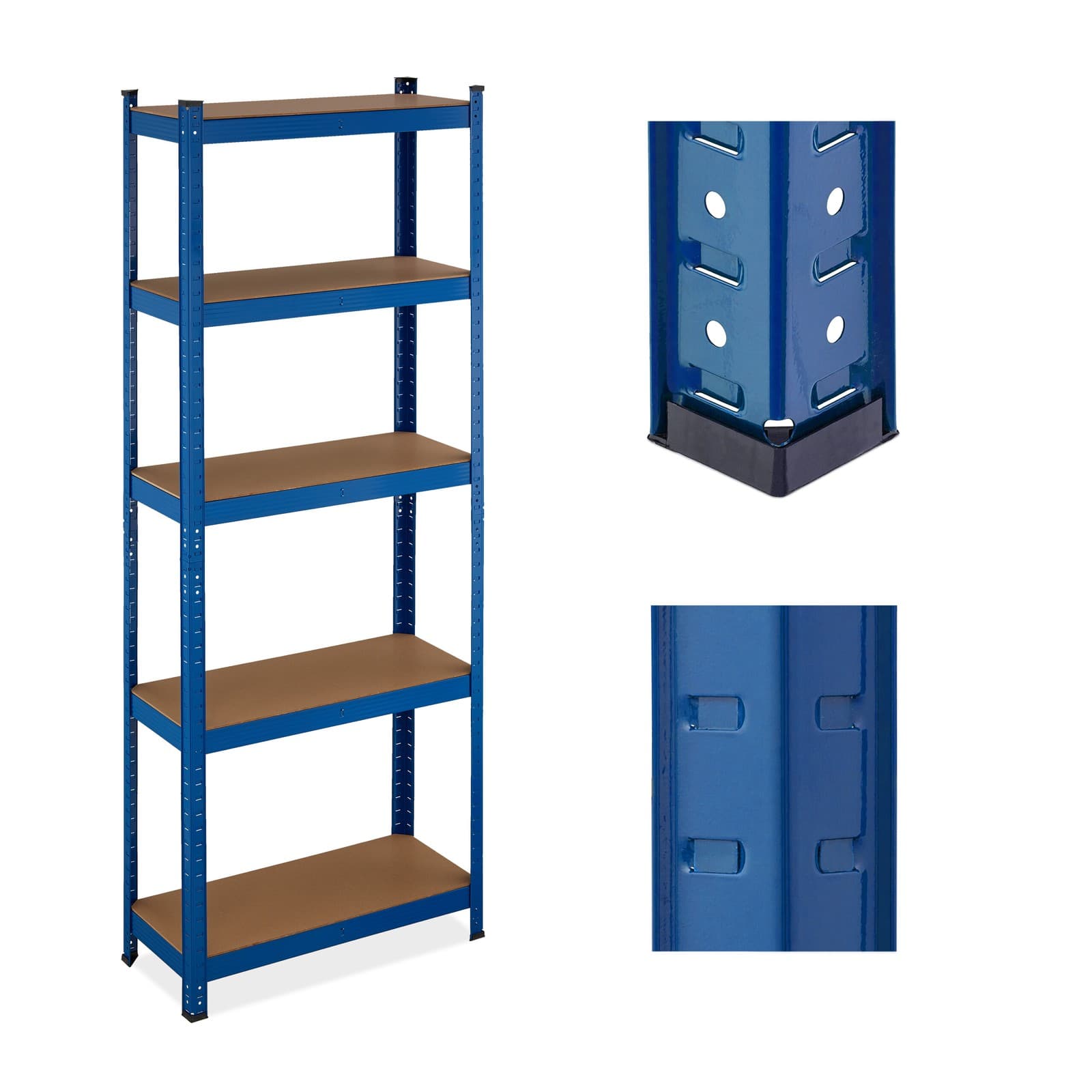 2x rayonnages lourds, 5 tablettes, 500 kg