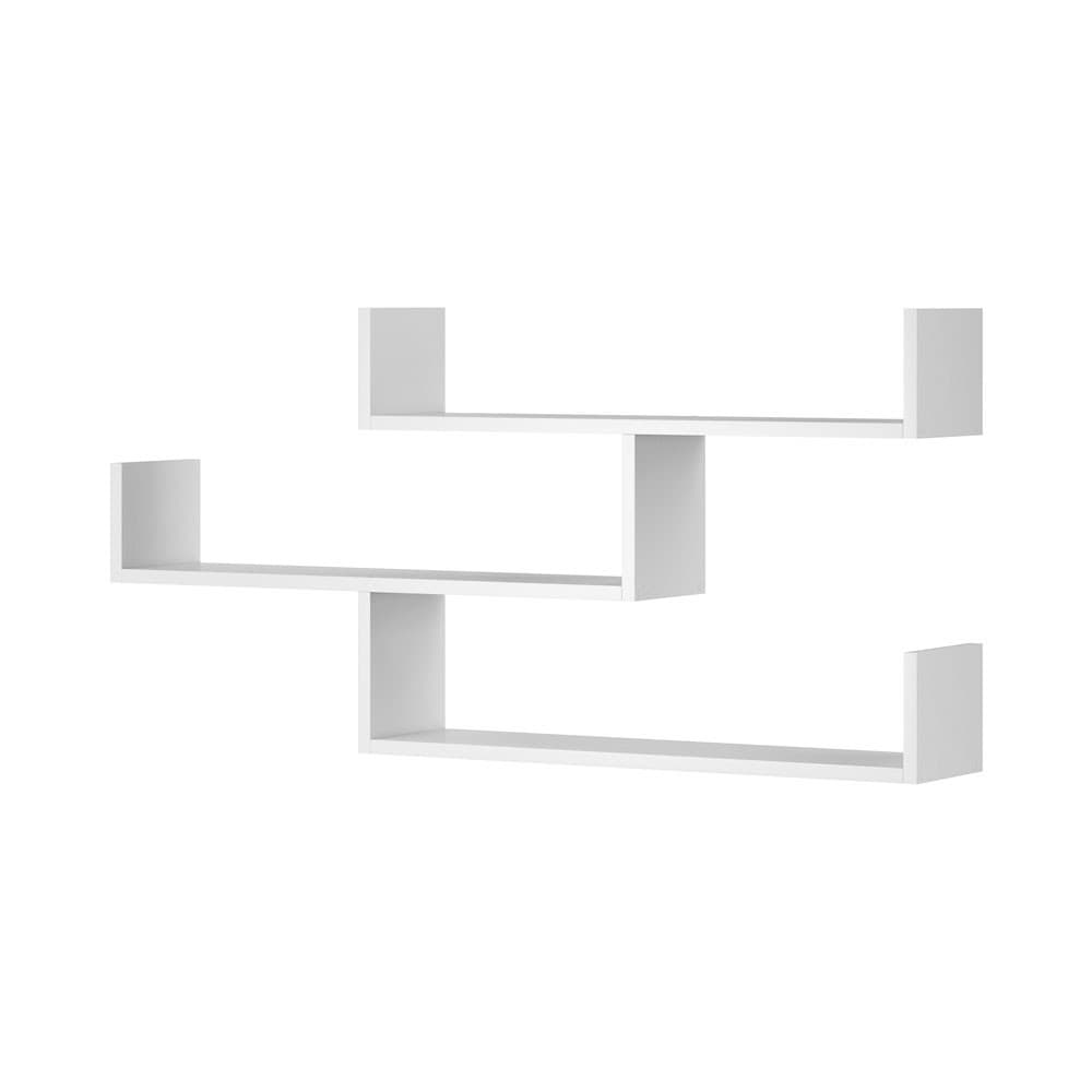 Feldmann-wohnen Trio Wandregal mural Blanc, 119x18x55cm, 3 étagères