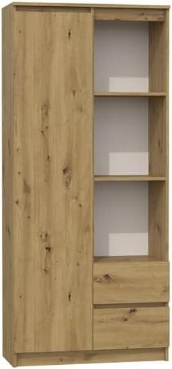 BDW Bibliothèque 180x80x35 cm avec tiroirs Étagère de bureau, salon RS-80