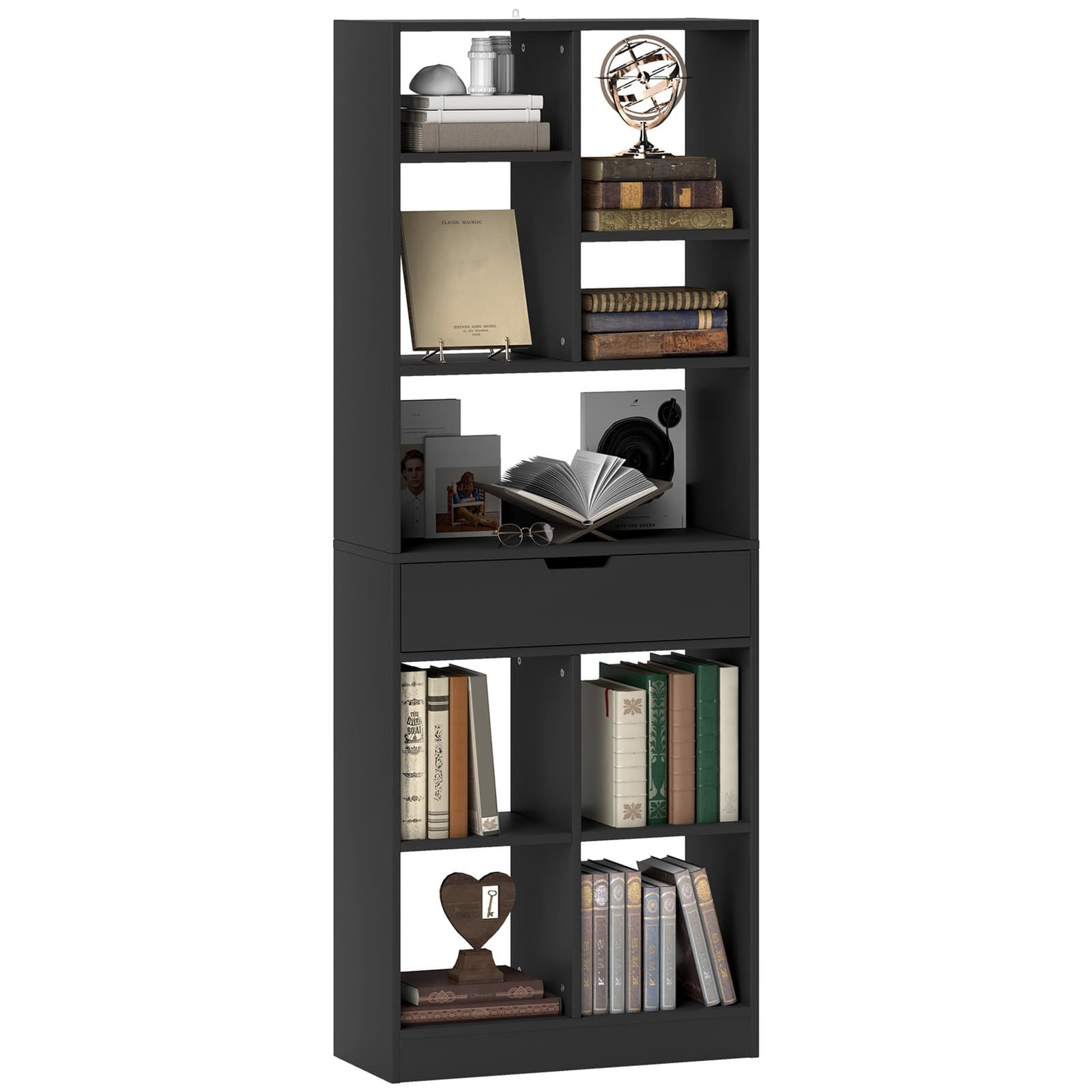 HOMCOM Bibliothèque 60x26x158cm Noir