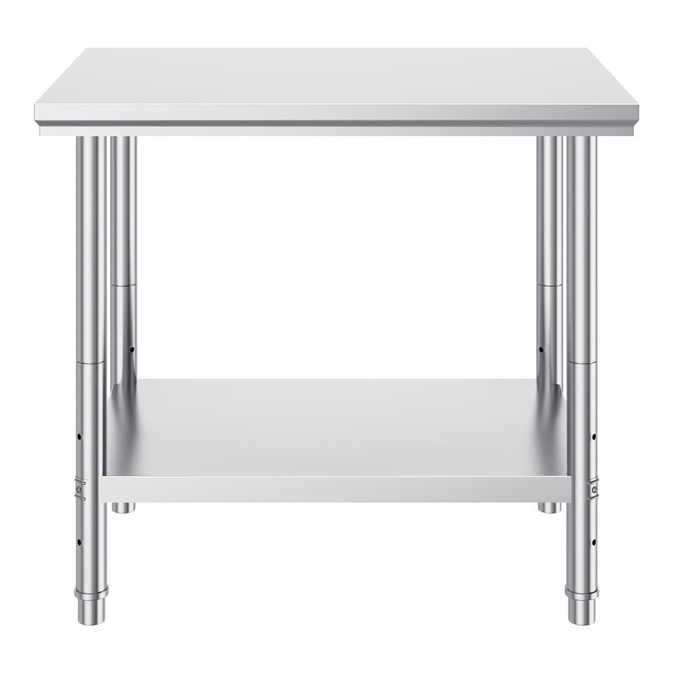 sans marque Table de Travail Acier Inox 90x60x80 cm Table Cuisine Capacité 750kg