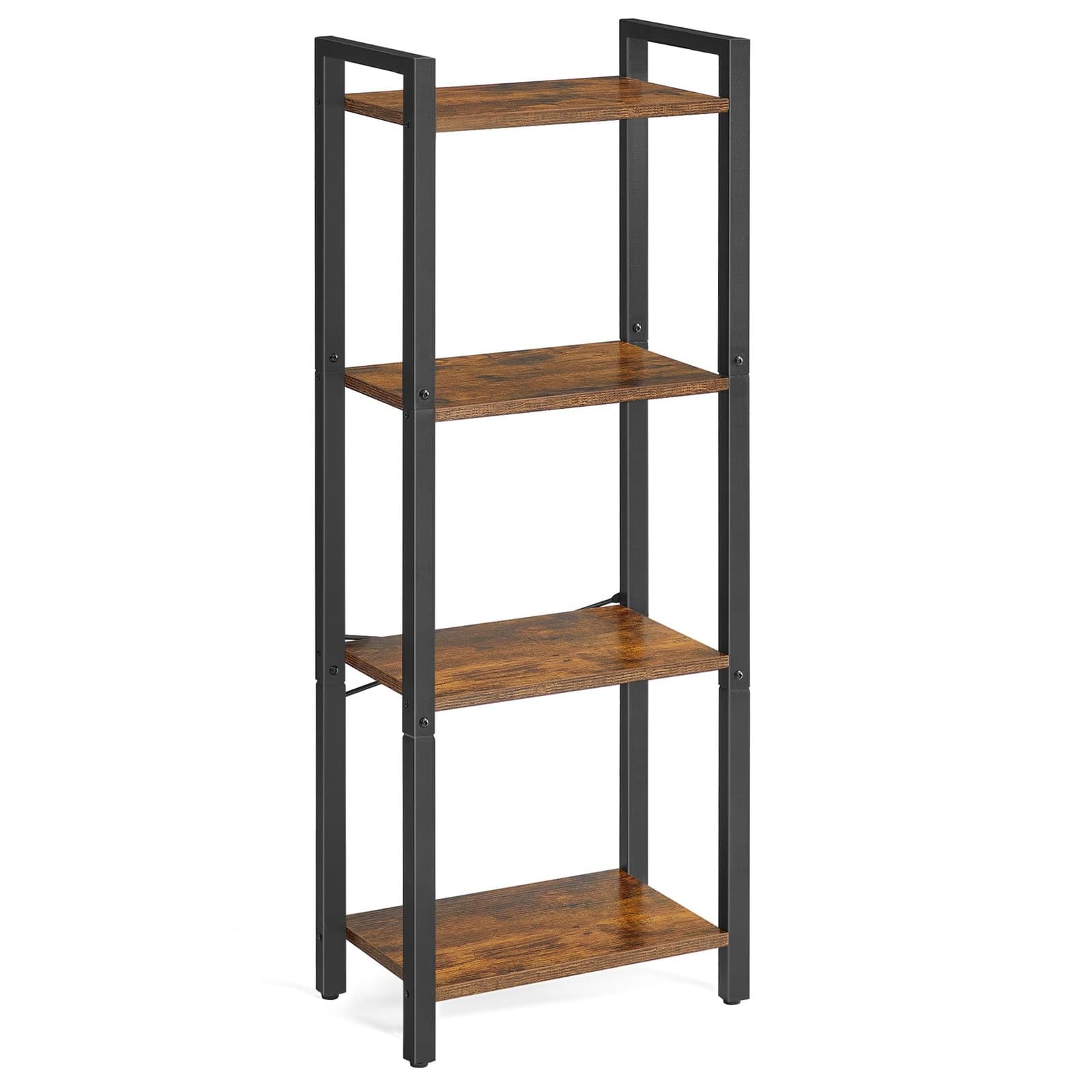 Étagère 4 Niveaux, Bibliothèque, Meuble de Rangement, pour Bureau, Salon