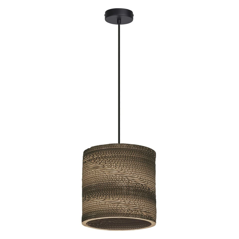 OSRAM Suspension Decor Cardboard Cylinder marron en carton ondulé, E27, 250 mm d