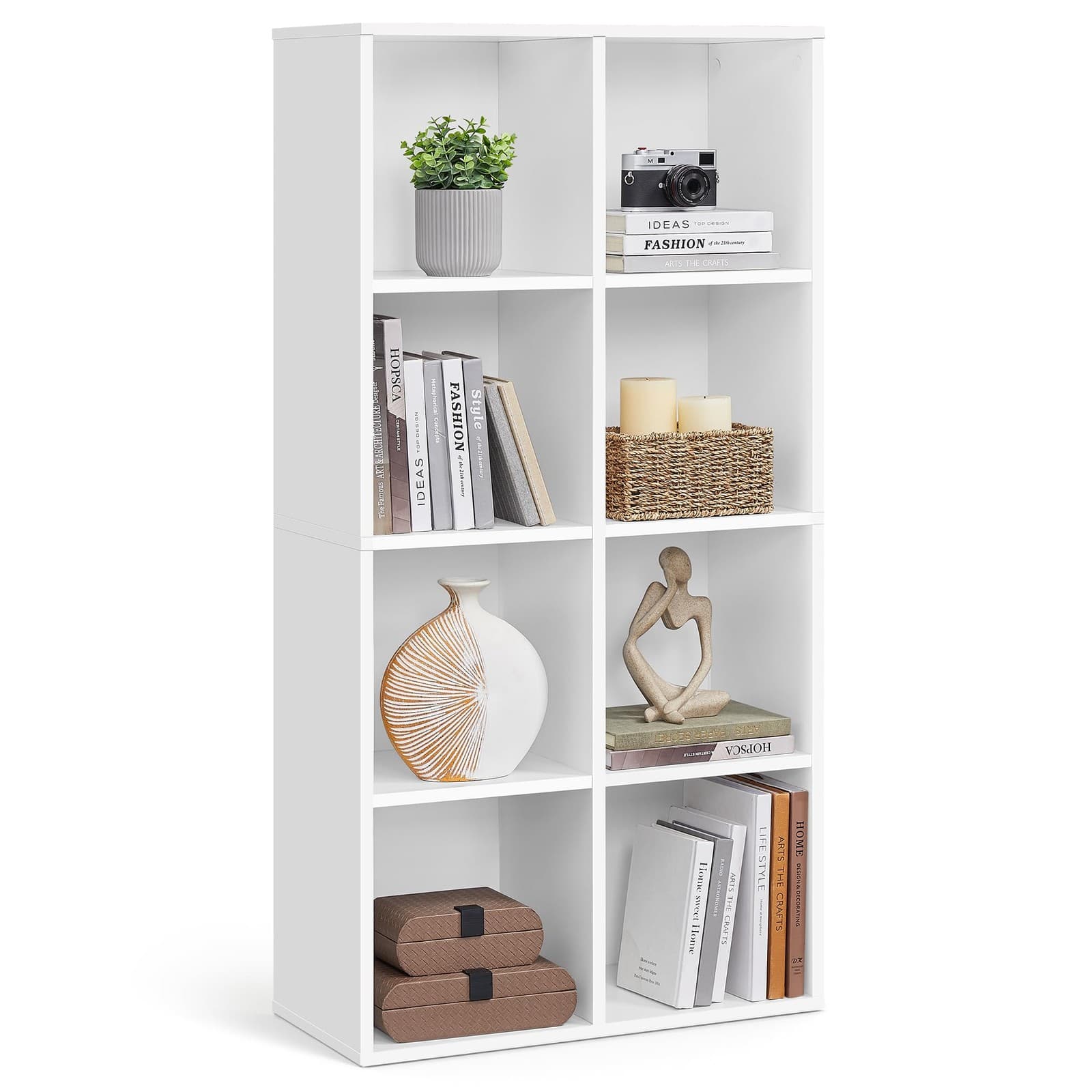 Bibliothèque, Étagère, Meuble de Rangement avec 8 Compartiments