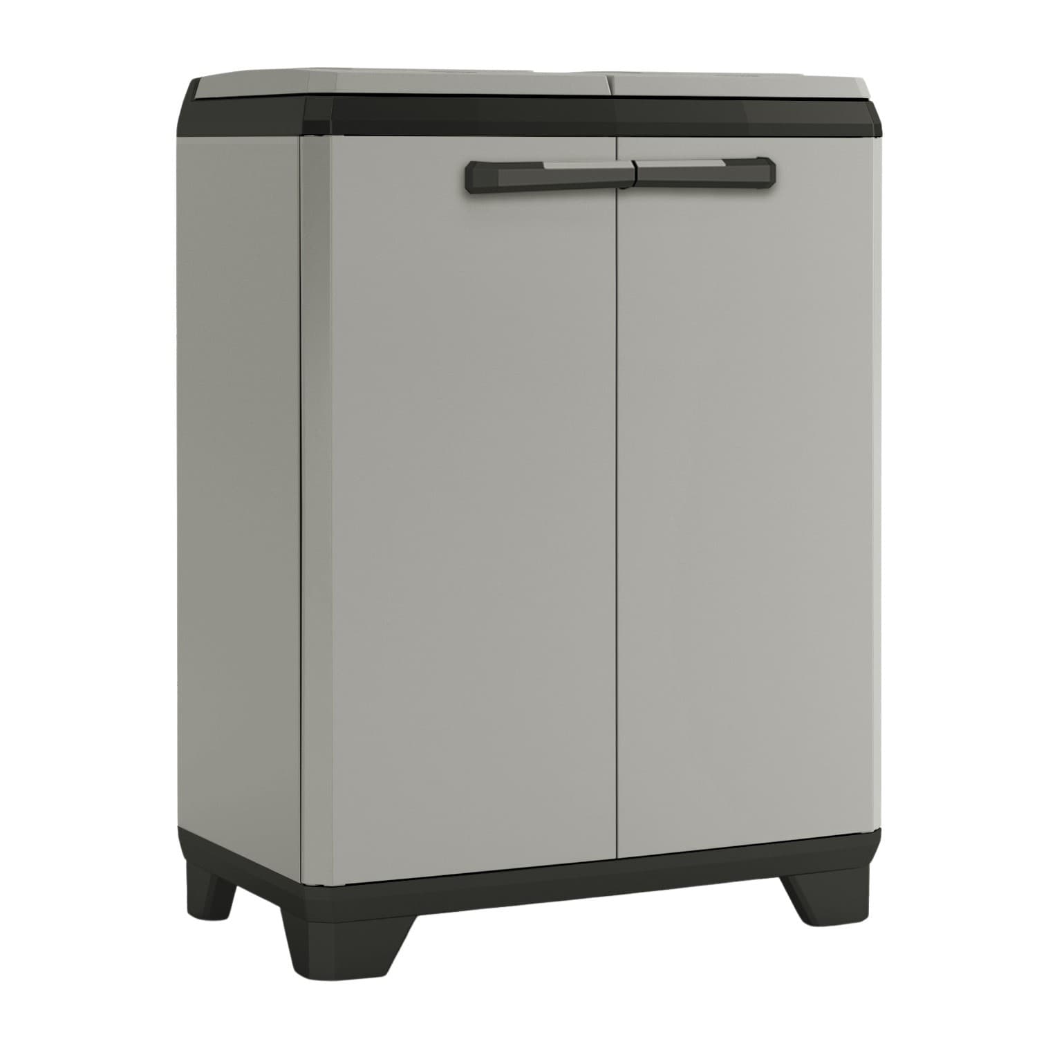 Keter Planet Meuble de tri sélectif 2x110 L gris 68x39x92 cm