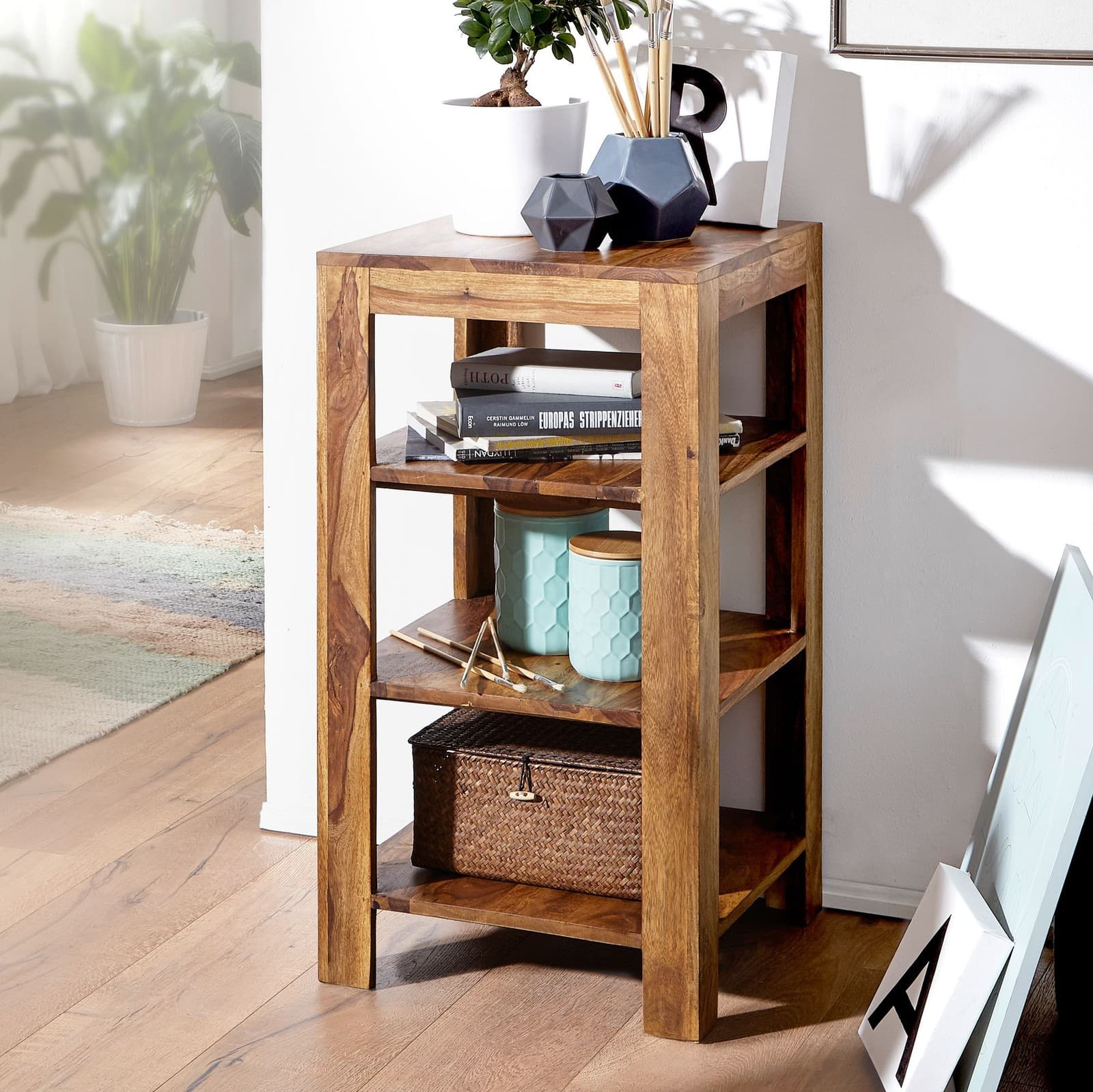 FineBuy Étagère debout Bois Massif 44x83x44cm Étagère à livres Étagère en bois