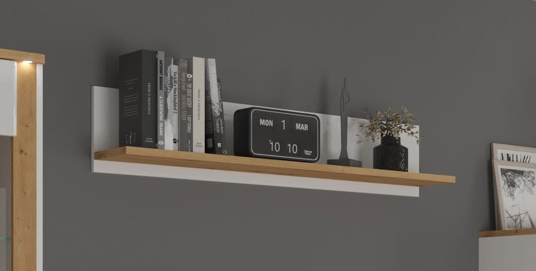 Étagère Murale Étagère Suspendue Étagère 120Cm Chêne Artisan Blanc 81502519