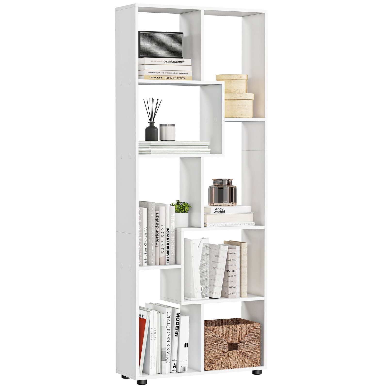 HOMCOM bibliothèque 70x24x178cm Blanc