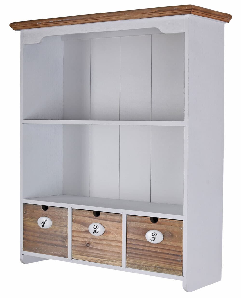 Armoire Murale Shabby Blanc Étagère Depose Campagne Comptoir de Cuisine Bois