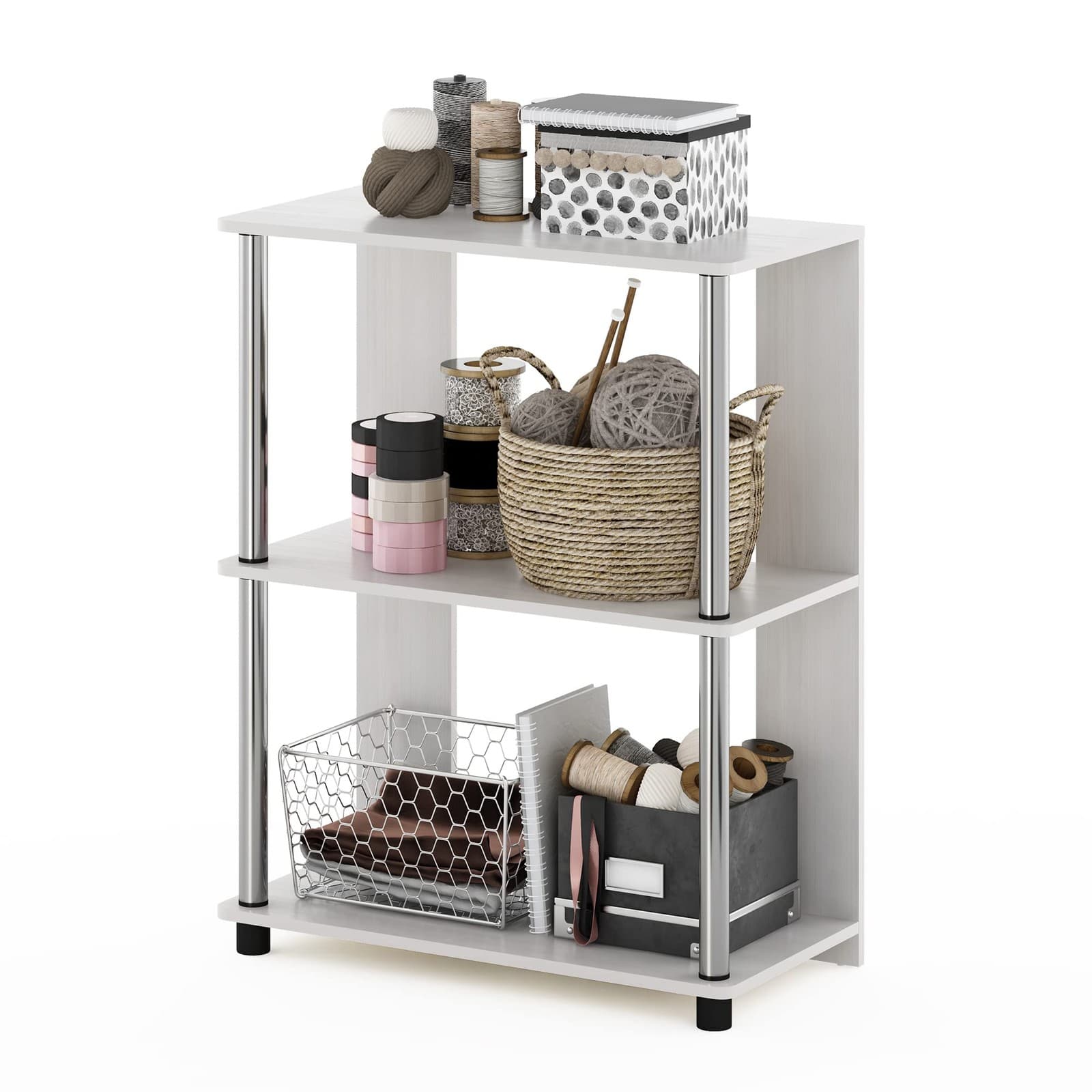 Jaya Bibliothèque au Design Simple, Bois d'ingénierie, Chêne Blanc, 60W x 29,...