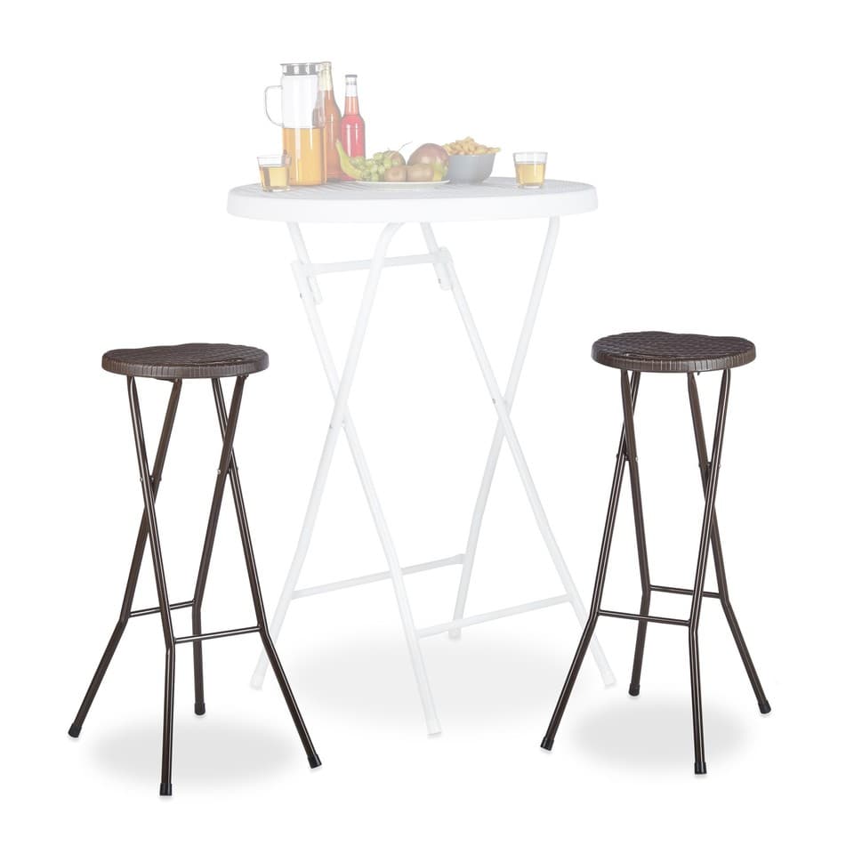 Tabouret chaise pliante de jardin léger empilable tabouret de bar compact