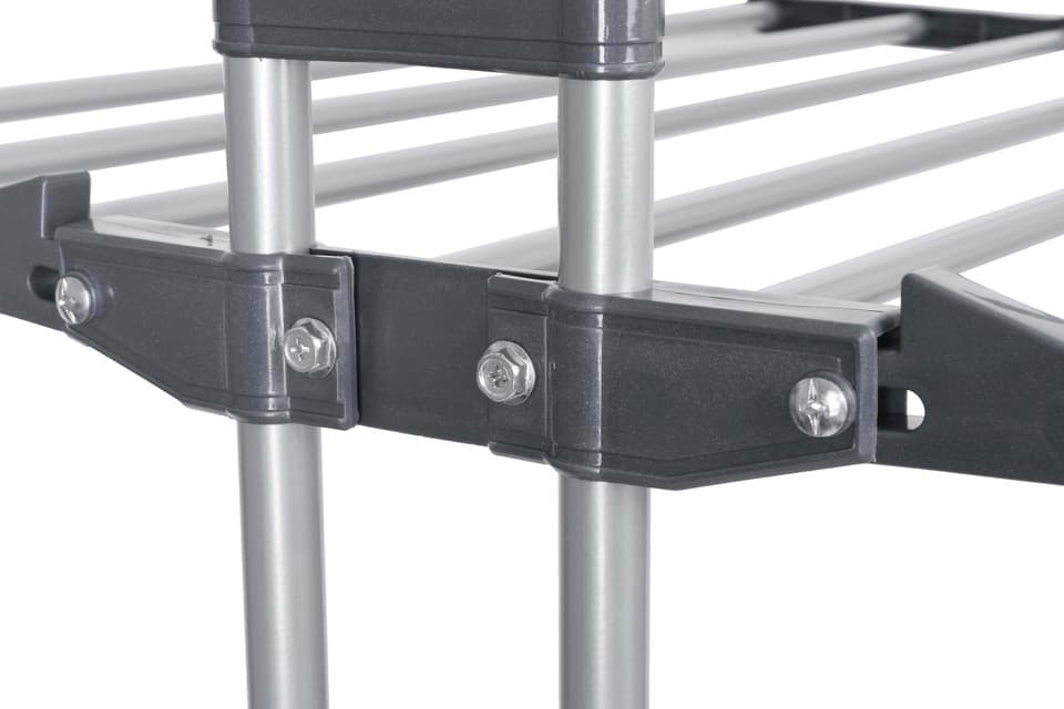 Étendoir à linge pliable gris Sonora sur roulettes